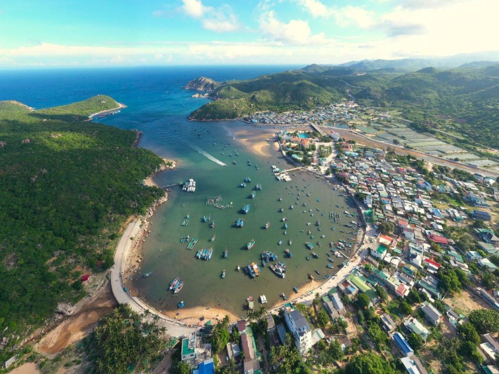 Spectacular panoramic coastal view of Vinh Hy Bay visited on Nha Trang 2-day 1-night 29-seater private tour